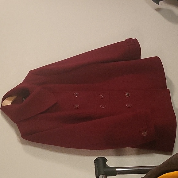 Lane Bryant Jackets & Blazers - Vintage Lane Bryant Double Breasted Deep Red Peacoat sz 14/16 Lined, Wool Blend